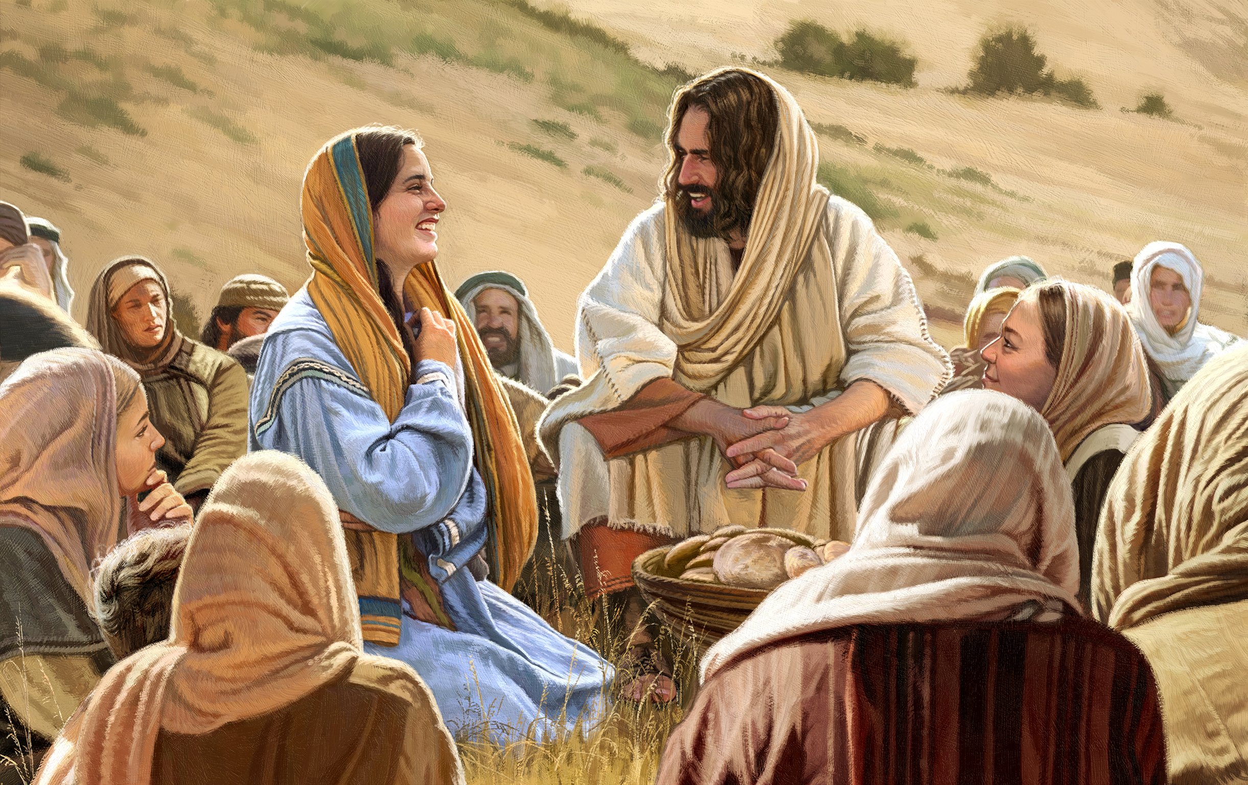 Jesús envoltat de dones - Il·lustració de Dan Burr