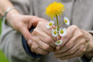 Un bonic gest entre dependent i cuidadora