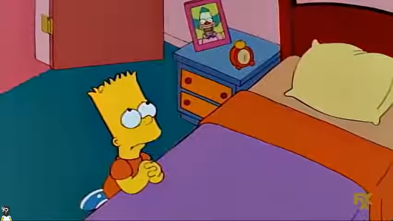 Bart Simpson pregant a la seva habitació
