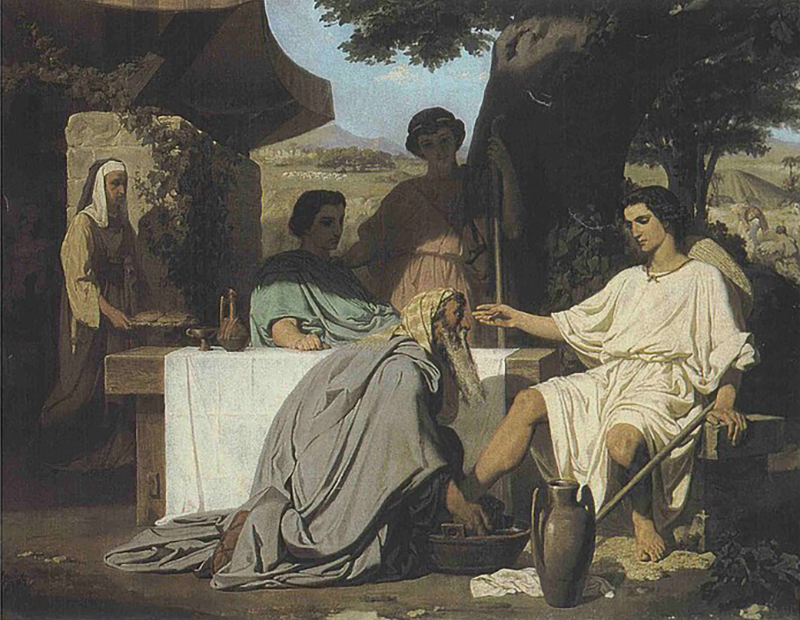 Abraham renta els peus dels àngels, de Felix Henri Giacomotti | © Wikimedia Commons