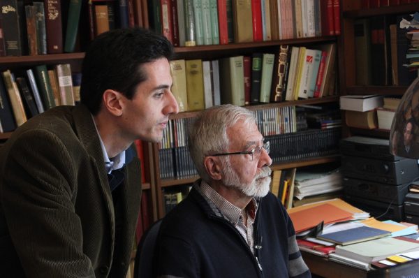 Ignasi Moreta, amb Josep Rius-Camps, el febrer de 2014 | © Inês Castel-Branco - Fragmenta Editorial