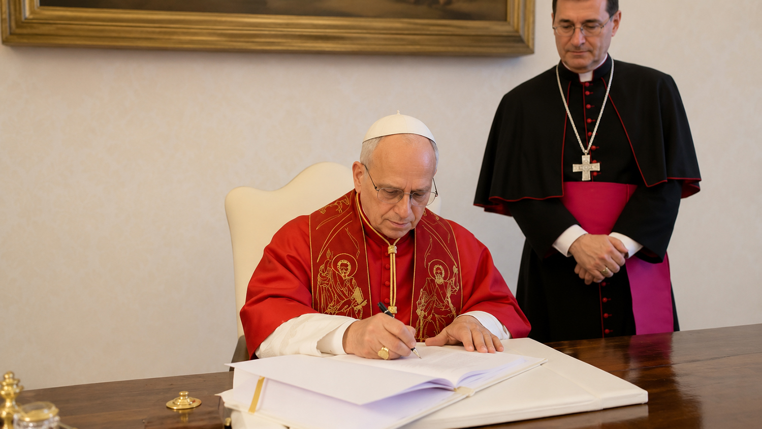 El papa, signant la seva primera encíclica | © Vatican Media