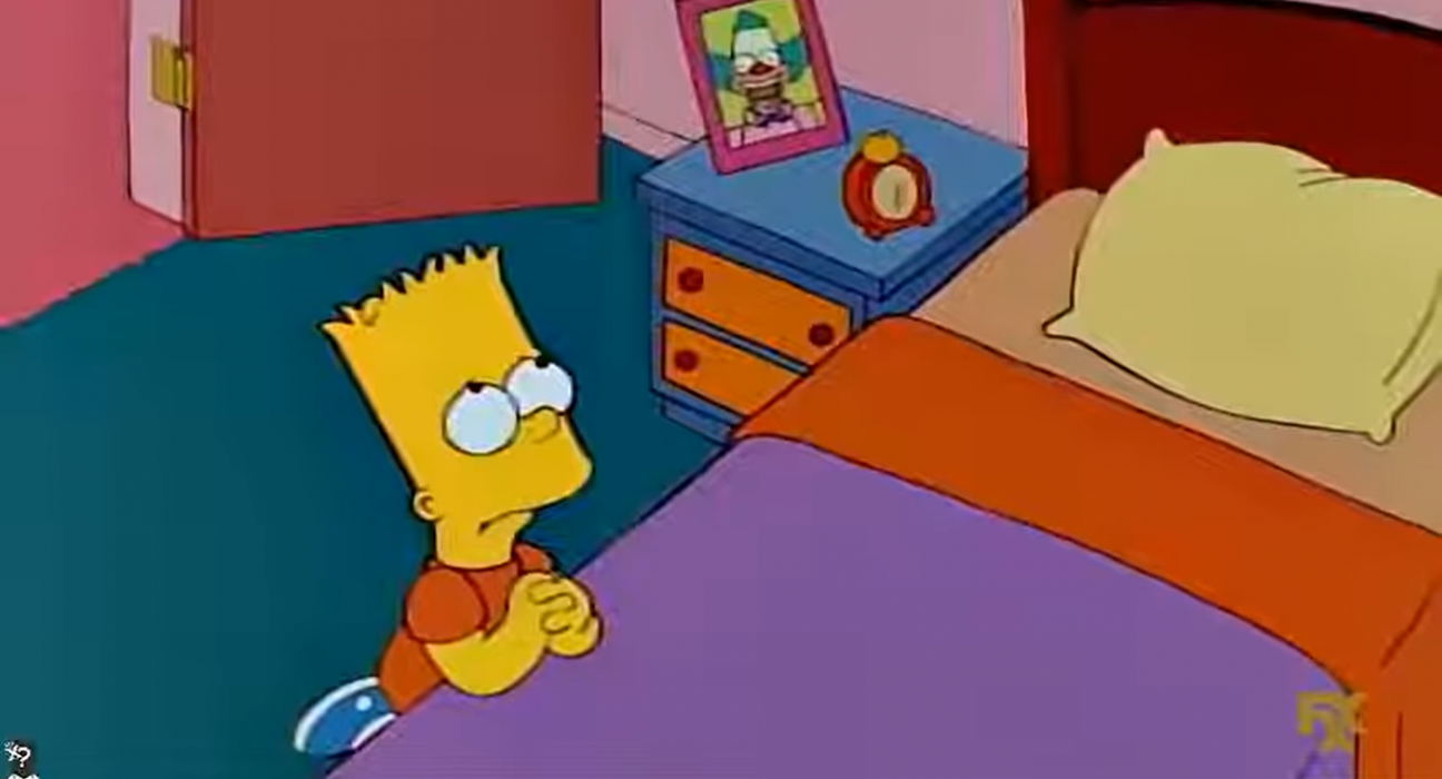 Bart Simpson pregant a la seva habitació