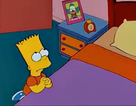 Bart Simpson pregant a la seva habitació