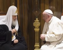 El patriarca Ciril i el papa Francesc durant la seva trobada a l'Havana l'any 2016
