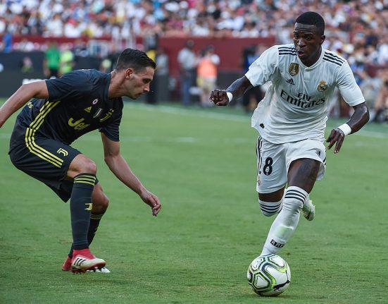 El jugador del Real Madrid, Vinicius, durant un partit