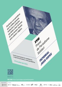 Cartell del XVIII Memorial Joan Gomis de Periodisme Solidari