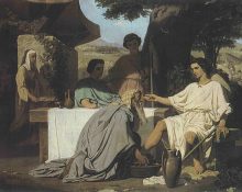 Abraham renta els peus dels àngels, de Felix Henri Giacomotti