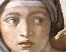 La Sibil·la de Delfos. Detall del fresc de la vola de la Capella Sixtina, de Miquel Àngel