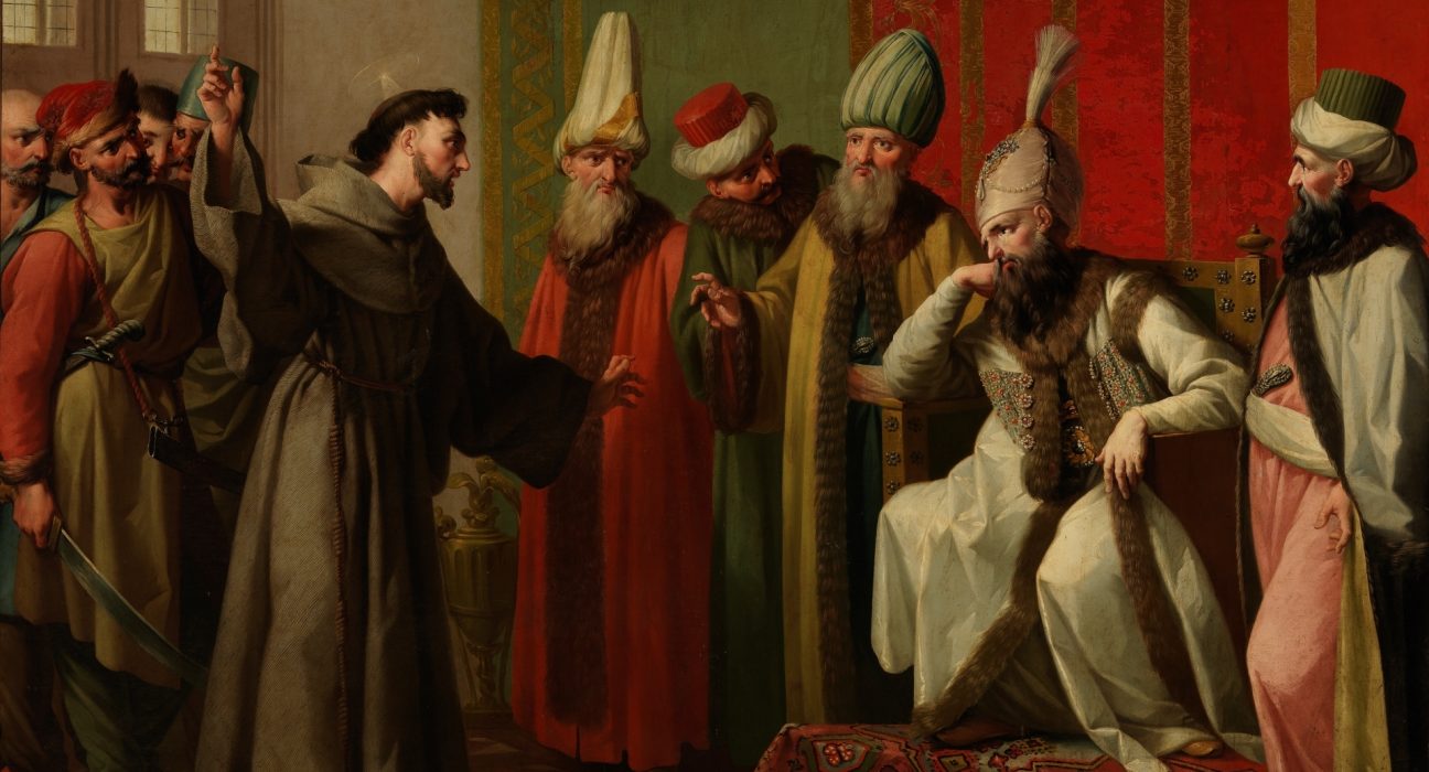 «San Francisco ante el sultán de Egipto Malec-el-Kamal», quadre de Zacarías González Velázquez, pintat al voltant de 1787