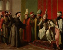 «San Francisco ante el sultán de Egipto Malec-el-Kamal», quadre de Zacarías González Velázquez, pintat al voltant de 1787