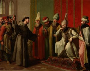 «San Francisco ante el sultán de Egipto Malec-el-Kamal», quadre de Zacarías González Velázquez, pintat al voltant de 1787