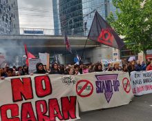 Manifestació de la JOCI a Brussel·les contra el feixisme i el racisme, el 2019