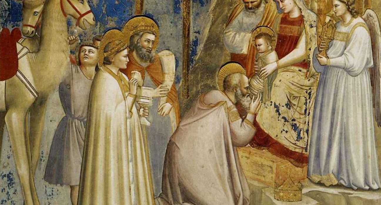 L'Adoració dels Reis (c. 1305), de Giotto di Bondone, pintada a la Capella Scrovegni de Pàdua (Itàlia)