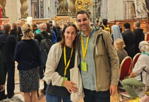 Maria Palau i Roger Marco, durant el Jubileu dels equips sinodals a Roma