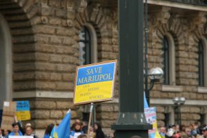 Acte de protesta contra la guerra a Ucraïna