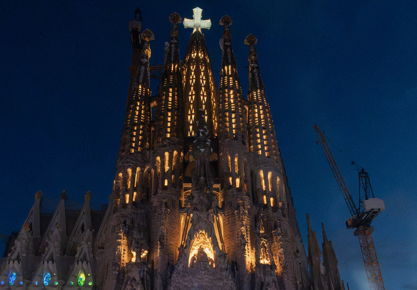 La Basílica de la Sagrada Família el dia de la benedicció i inauguració de la Torre de Jesús