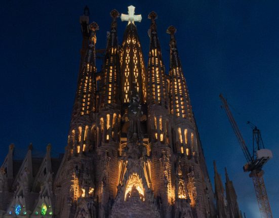 La Basílica de la Sagrada Família el dia de la benedicció i inauguració de la Torre de Jesús