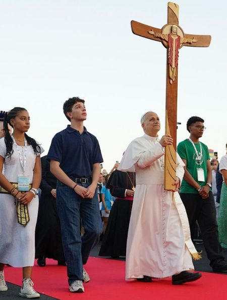 El papa Lleó amb joves durant el Jubileu de l'esperança | © Vatican Media