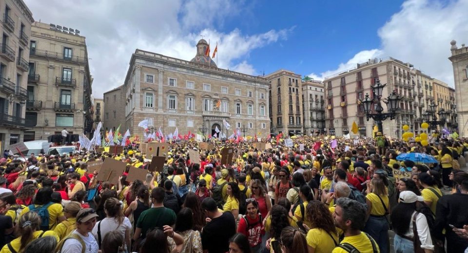Manifestació del sector educatiu a Barcelona | © USTEC-STEs
